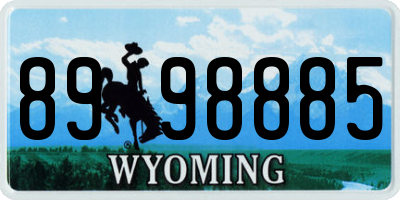 WY license plate 8998885