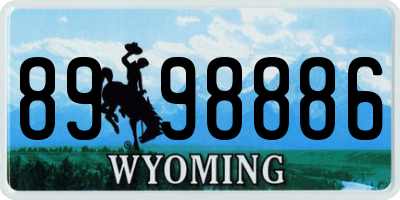 WY license plate 8998886