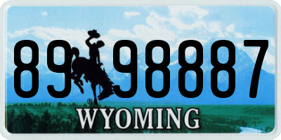 WY license plate 8998887
