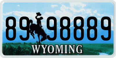 WY license plate 8998889