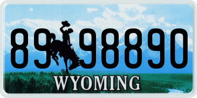 WY license plate 8998890
