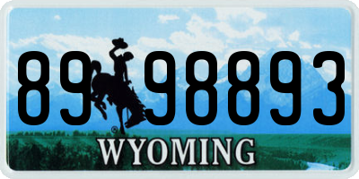 WY license plate 8998893