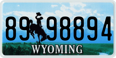 WY license plate 8998894