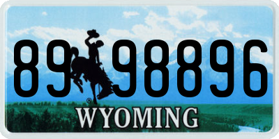 WY license plate 8998896