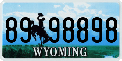 WY license plate 8998898