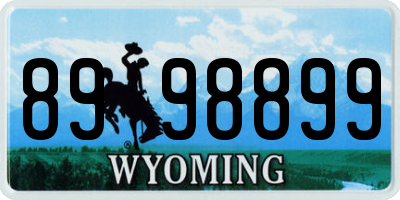WY license plate 8998899