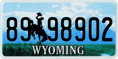 WY license plate 8998902