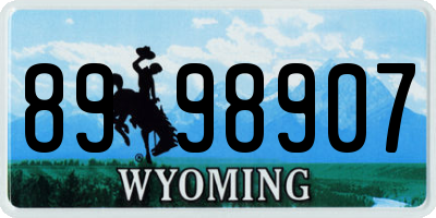 WY license plate 8998907