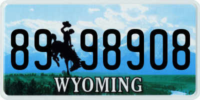 WY license plate 8998908