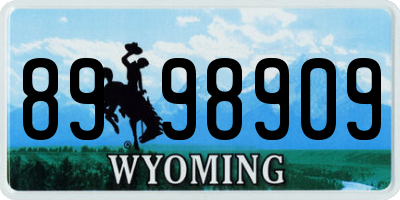WY license plate 8998909