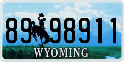 WY license plate 8998911