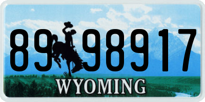 WY license plate 8998917