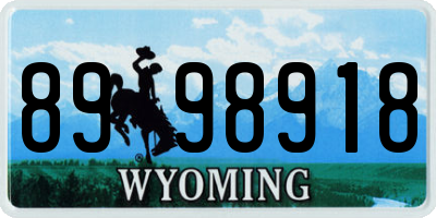 WY license plate 8998918