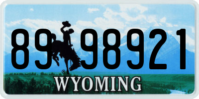 WY license plate 8998921
