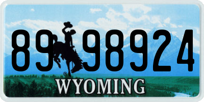 WY license plate 8998924