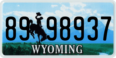 WY license plate 8998937