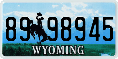 WY license plate 8998945