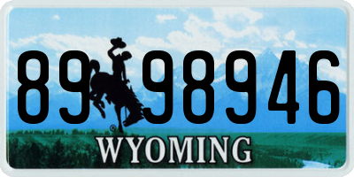 WY license plate 8998946