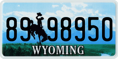 WY license plate 8998950