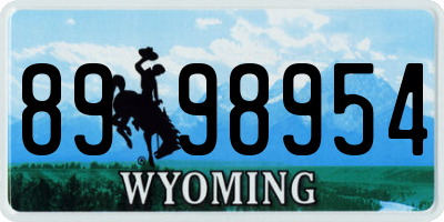 WY license plate 8998954