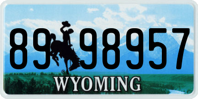 WY license plate 8998957
