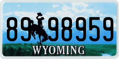 WY license plate 8998959