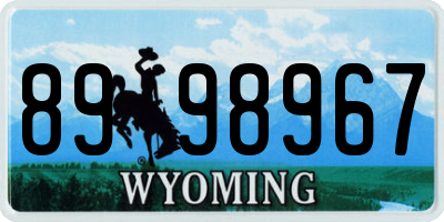 WY license plate 8998967