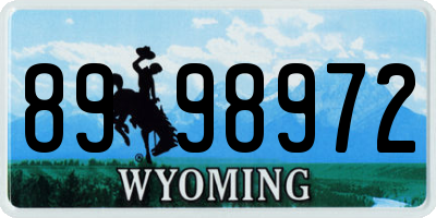WY license plate 8998972