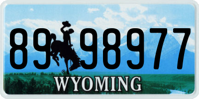 WY license plate 8998977