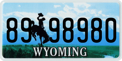 WY license plate 8998980