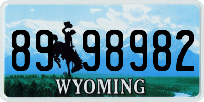 WY license plate 8998982