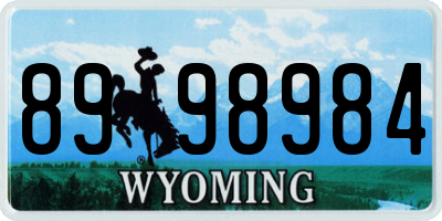 WY license plate 8998984