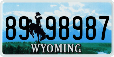 WY license plate 8998987