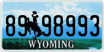WY license plate 8998993