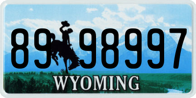 WY license plate 8998997