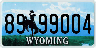 WY license plate 8999004