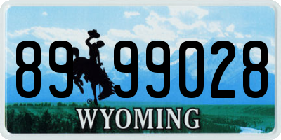 WY license plate 8999028
