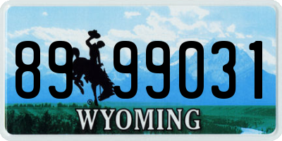 WY license plate 8999031