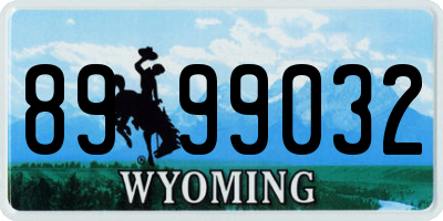 WY license plate 8999032
