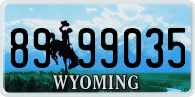 WY license plate 8999035