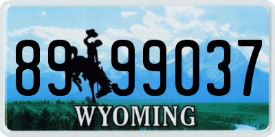 WY license plate 8999037