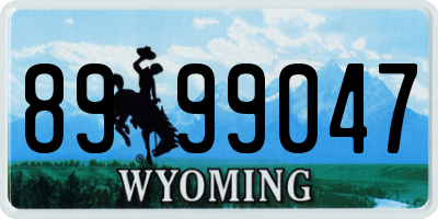 WY license plate 8999047