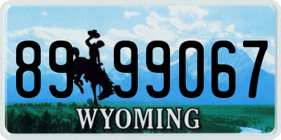 WY license plate 8999067