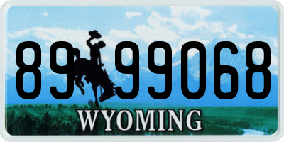 WY license plate 8999068