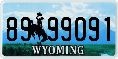 WY license plate 8999091