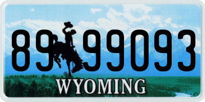 WY license plate 8999093