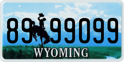 WY license plate 8999099