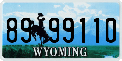 WY license plate 8999110