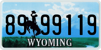 WY license plate 8999119