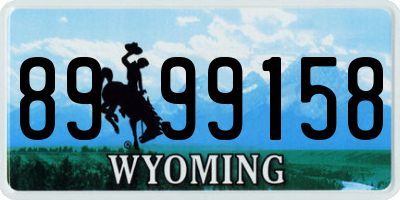 WY license plate 8999158